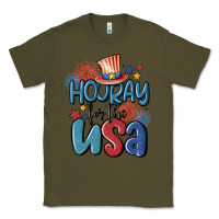 Army Green hooray for the usa Classic Tee - MaliasSmallBusiness