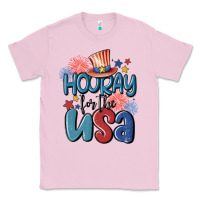 Bubblegum Pink hooray for the usa Classic Tee - MaliasSmallBusiness