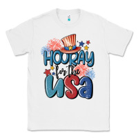 White hooray for the usa Classic Tee - MaliasSmallBusiness