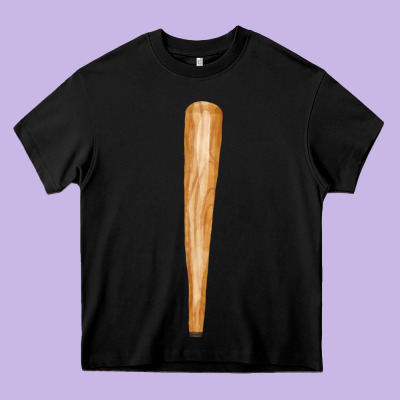 Wooden Baseball Heavy Core Tee Designed By Fadigitalartstudio