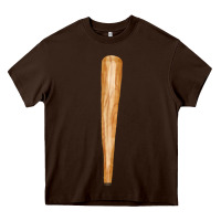 Chocolate Brown wooden baseball Heavy Core Tee - FaDigitalArtStudio