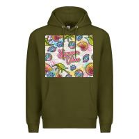 Army Green summer vibes with sea shells Premium Hoodie - TumblerDesignByShophia