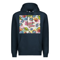 Navy summer vibes with sea shells Premium Hoodie - TumblerDesignByShophia