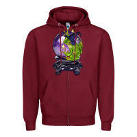Burgundy Halloween Frog With Crystal Ball Zipper Hoodie - LillyAllenDesigns