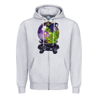 Heather Grey Halloween Frog With Crystal Ball Zipper Hoodie - LillyAllenDesigns