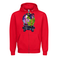Red Halloween Frog With Crystal Ball Zipper Hoodie - LillyAllenDesigns