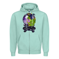 Seafoam Halloween Frog With Crystal Ball Zipper Hoodie - LillyAllenDesigns