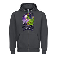 Smoke Halloween Frog With Crystal Ball Zipper Hoodie - LillyAllenDesigns