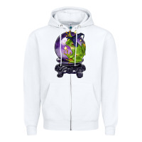 White Halloween Frog With Crystal Ball Zipper Hoodie - LillyAllenDesigns