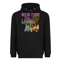 Black Never Trust The Living Heavyweight Hoodie - texasbilliewilder