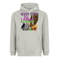 Moon Dust Never Trust The Living Heavyweight Hoodie - texasbilliewilder