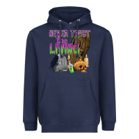 Navy Never Trust The Living Heavyweight Hoodie - texasbilliewilder