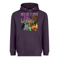 Plum Never Trust The Living Heavyweight Hoodie - texasbilliewilder