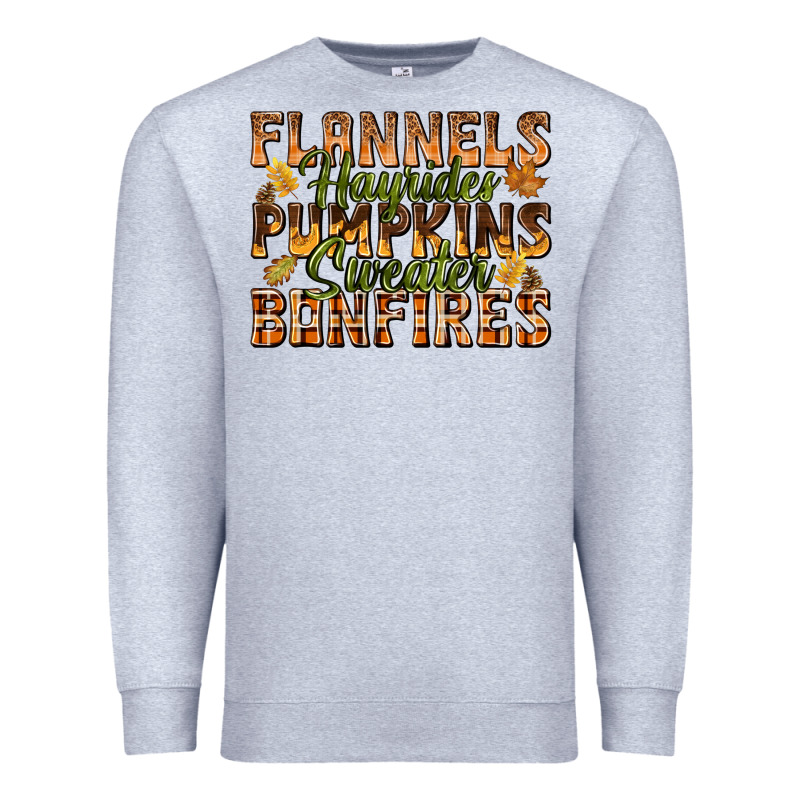 Flannels Hayrides Pumpkins Premium Sweatshirt by texasbilliewilder | Teevron