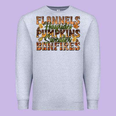 Flannels Hayrides Pumpkins Premium Sweatshirt Designed By Texasbilliewilder