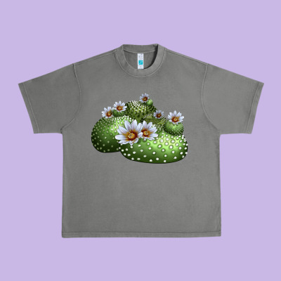 Blossfeldia Cactus Urban Heavy Tee Designed By Lillyallendesigns
