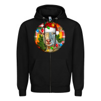 Black Saanen Goat Christmas Zipper Hoodie - LillyAllenDesigns