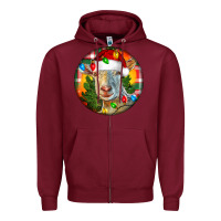 Burgundy Saanen Goat Christmas Zipper Hoodie - LillyAllenDesigns