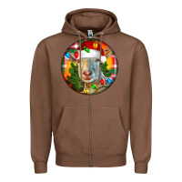 Chestnut Saanen Goat Christmas Zipper Hoodie - LillyAllenDesigns
