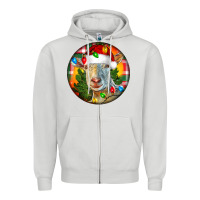 Dove Grey Saanen Goat Christmas Zipper Hoodie - LillyAllenDesigns