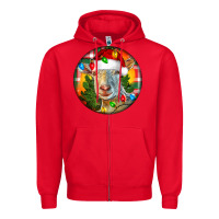 Red Saanen Goat Christmas Zipper Hoodie - LillyAllenDesigns