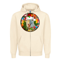 Sandshell Saanen Goat Christmas Zipper Hoodie - LillyAllenDesigns