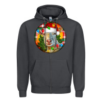 Smoke Saanen Goat Christmas Zipper Hoodie - LillyAllenDesigns
