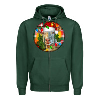 Sports Green Saanen Goat Christmas Zipper Hoodie - LillyAllenDesigns