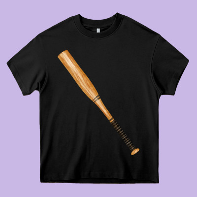 Wooden Softball Bat Heavy Core Tee Designed By Fadigitalartstudio