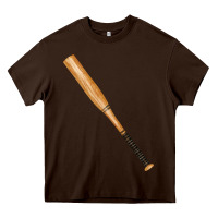 Chocolate Brown wooden softball bat Heavy Core Tee - FaDigitalArtStudio
