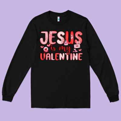 Jesus Is My Valentine Long Sleeve Tee Designed By Maliassmallbusiness