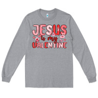Heather Grey jesus is my valentine Long Sleeve Tee - MaliasSmallBusiness