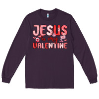 Plum jesus is my valentine Long Sleeve Tee - MaliasSmallBusiness