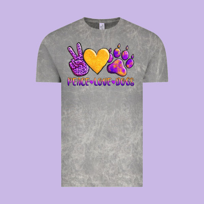 Peace Love Dogs Vintage Tee Designed By Adodesignshop