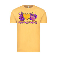 Vintage Mustard peace love dogs Vintage Tee - AdoDesignShop