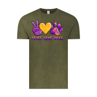 Vintage Olive peace love dogs Vintage Tee - AdoDesignShop