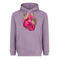 Lavender cancer boxing gloves with ribbon Heavyweight Hoodie - NancyCooperArtShop