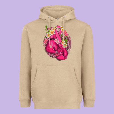 Cancer Boxing Gloves With Ribbon Heavyweight Hoodie Designed By Nancycooperartshop