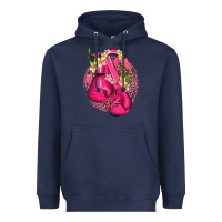 Navy cancer boxing gloves with ribbon Heavyweight Hoodie - NancyCooperArtShop