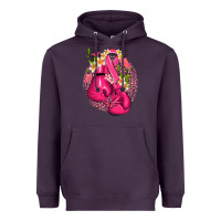 Plum cancer boxing gloves with ribbon Heavyweight Hoodie - NancyCooperArtShop