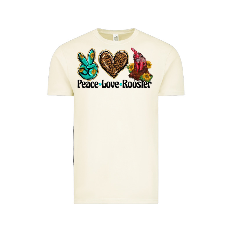 Peace Love Rooster Vintage Tee by BarkalooDesign | Teevron