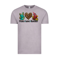 Vintage Zinc peace love rooster Vintage Tee - BarkalooDesign