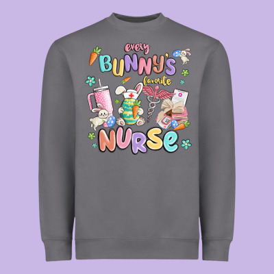 Every Favorite Bunnys Nurse Heavyweight Sweatshirt Designed By Maliassmallbusiness