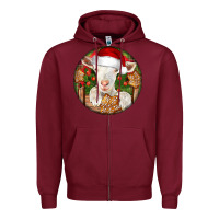 Burgundy Baby Cashmere Goat Christmas Zipper Hoodie - LillyAllenDesigns