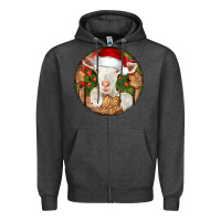 Charcoal Heather Baby Cashmere Goat Christmas Zipper Hoodie - LillyAllenDesigns