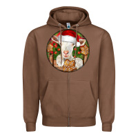 Chestnut Baby Cashmere Goat Christmas Zipper Hoodie - LillyAllenDesigns