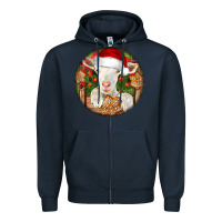 Navy Baby Cashmere Goat Christmas Zipper Hoodie - LillyAllenDesigns