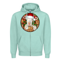 Seafoam Baby Cashmere Goat Christmas Zipper Hoodie - LillyAllenDesigns