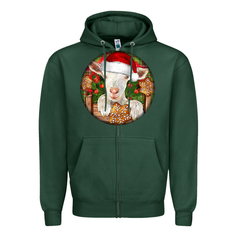 Baby Cashmere Goat Christmas Zipper Hoodie by LillyAllenDesigns | Teevron