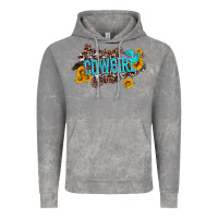 Cloud Rock western cowgirl and sunflower with hat and cowhide leopard Vintage Hoodie - Artiststas